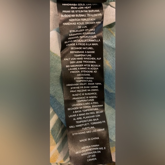 NWT Andrea Iyamah Sade Cover Up Chiffon Maxi Dress Size S/M (US 6-10) Blue/Gold - Picture 10 of 16